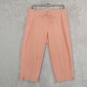 Company Ellen Tracy Salmon Cropped Straight Leg Pants Sz Med Pockets Very Good